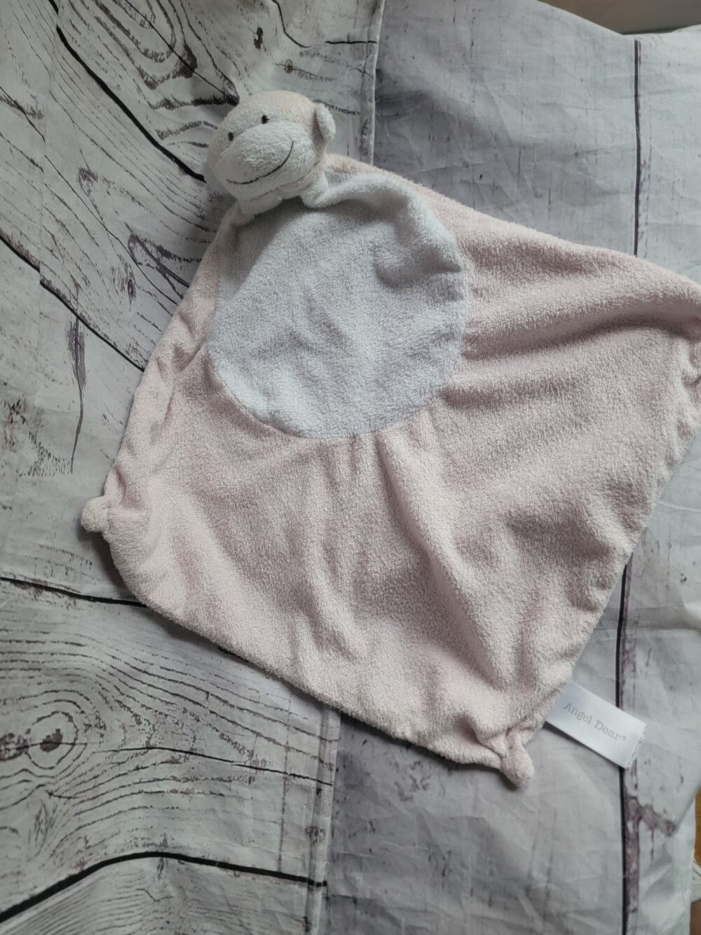 Angel Dear Pink White Monkey Security Blanket Baby Lovey READ